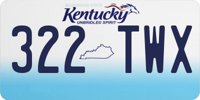 KY license plate 322TWX