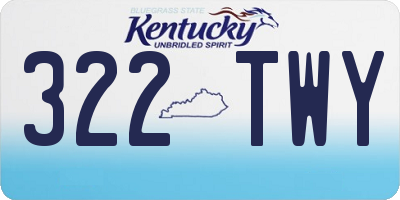 KY license plate 322TWY