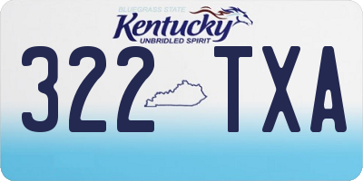 KY license plate 322TXA