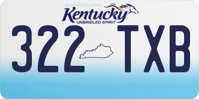 KY license plate 322TXB