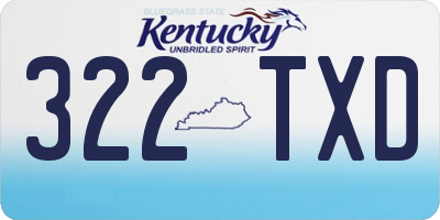 KY license plate 322TXD