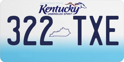 KY license plate 322TXE