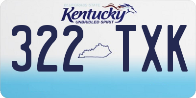 KY license plate 322TXK
