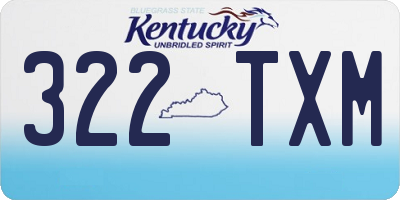 KY license plate 322TXM