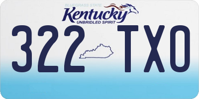 KY license plate 322TXO
