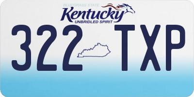 KY license plate 322TXP