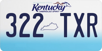 KY license plate 322TXR