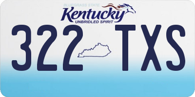 KY license plate 322TXS