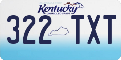 KY license plate 322TXT