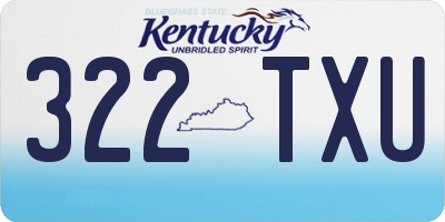 KY license plate 322TXU