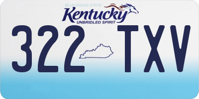 KY license plate 322TXV
