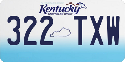 KY license plate 322TXW