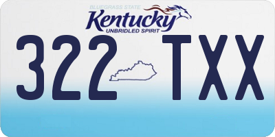 KY license plate 322TXX