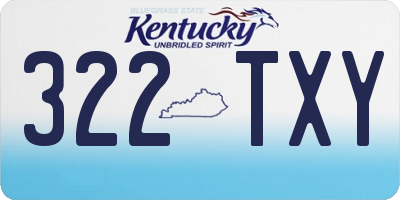 KY license plate 322TXY