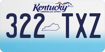 KY license plate 322TXZ