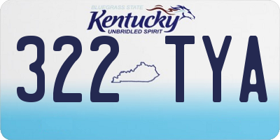 KY license plate 322TYA