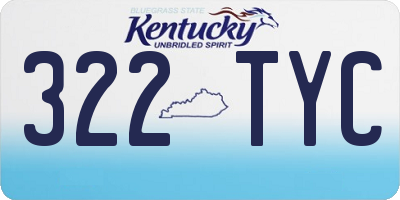 KY license plate 322TYC