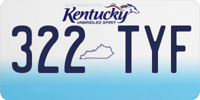 KY license plate 322TYF