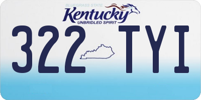 KY license plate 322TYI