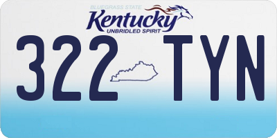 KY license plate 322TYN