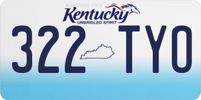 KY license plate 322TYO