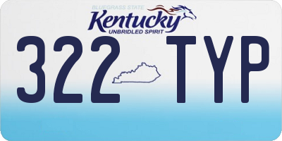KY license plate 322TYP
