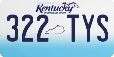 KY license plate 322TYS