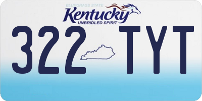 KY license plate 322TYT