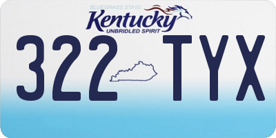 KY license plate 322TYX
