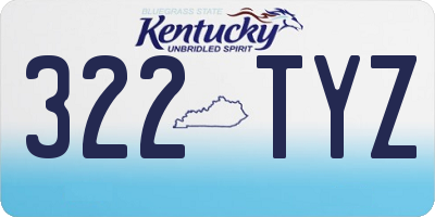 KY license plate 322TYZ