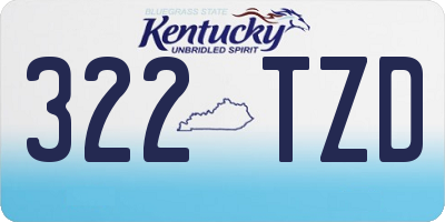 KY license plate 322TZD