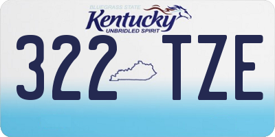 KY license plate 322TZE