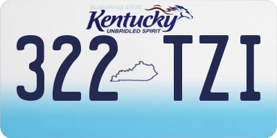 KY license plate 322TZI