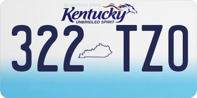 KY license plate 322TZO