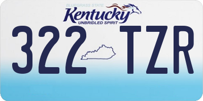 KY license plate 322TZR