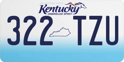 KY license plate 322TZU