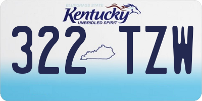 KY license plate 322TZW