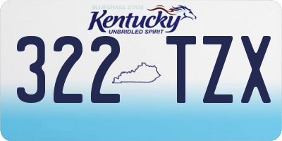 KY license plate 322TZX