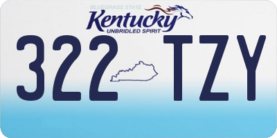 KY license plate 322TZY