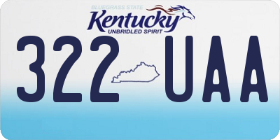 KY license plate 322UAA