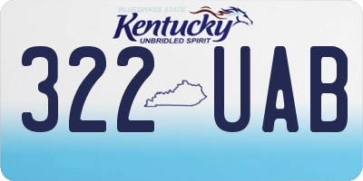 KY license plate 322UAB