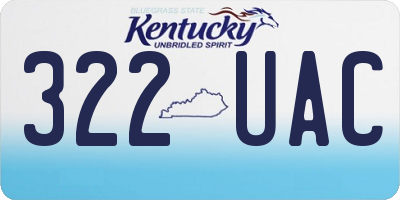KY license plate 322UAC