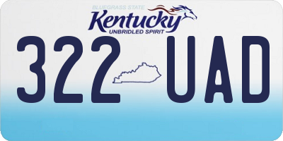 KY license plate 322UAD