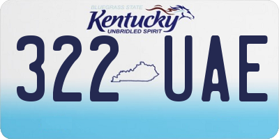 KY license plate 322UAE