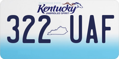 KY license plate 322UAF