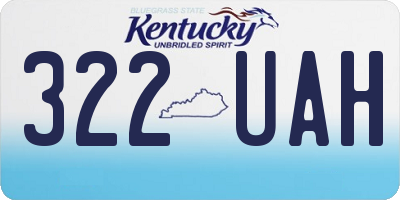 KY license plate 322UAH