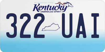 KY license plate 322UAI