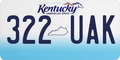 KY license plate 322UAK