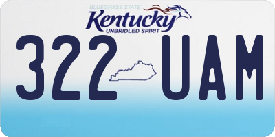 KY license plate 322UAM