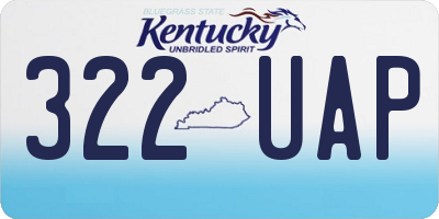 KY license plate 322UAP